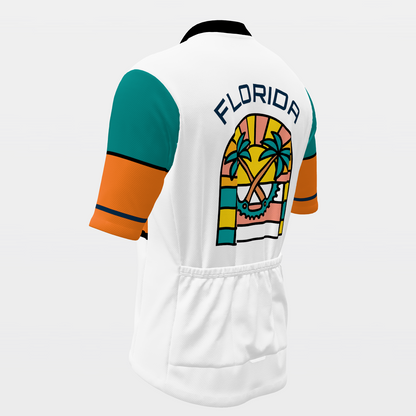 FLORIDA · 80s Mondrian color-block — retro state jersey – Back Left view