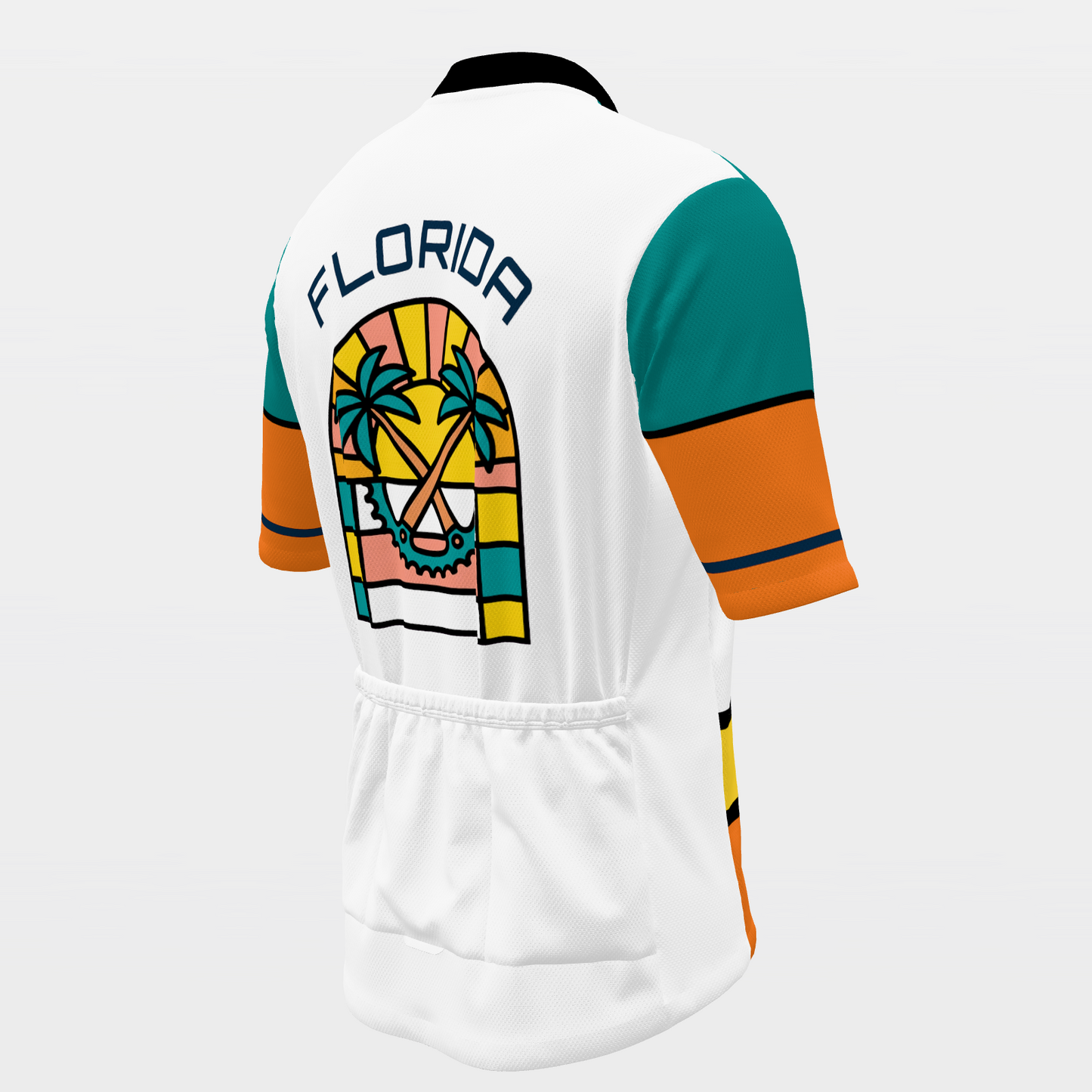 FLORIDA · 80s Mondrian color-block — retro state jersey – Back Right view