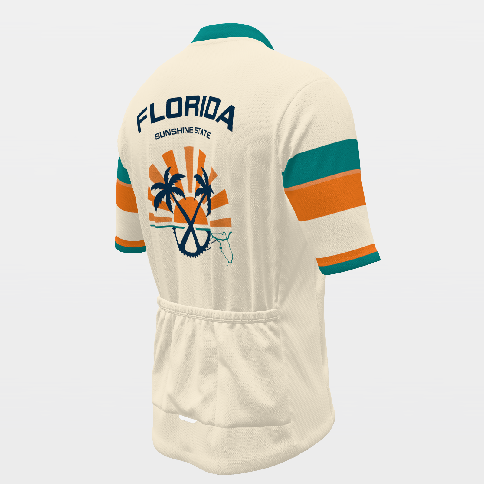 Florida Sunshine — 70s Brooklyn-chevron retro jersey – Back Right view