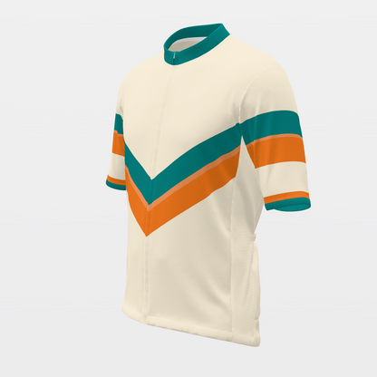 Florida Sunshine — 70s Brooklyn-chevron retro jersey – Front Left view
