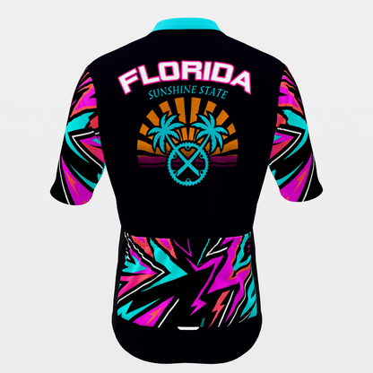 Florida Neon 80s Cycling Jersey – Back product view