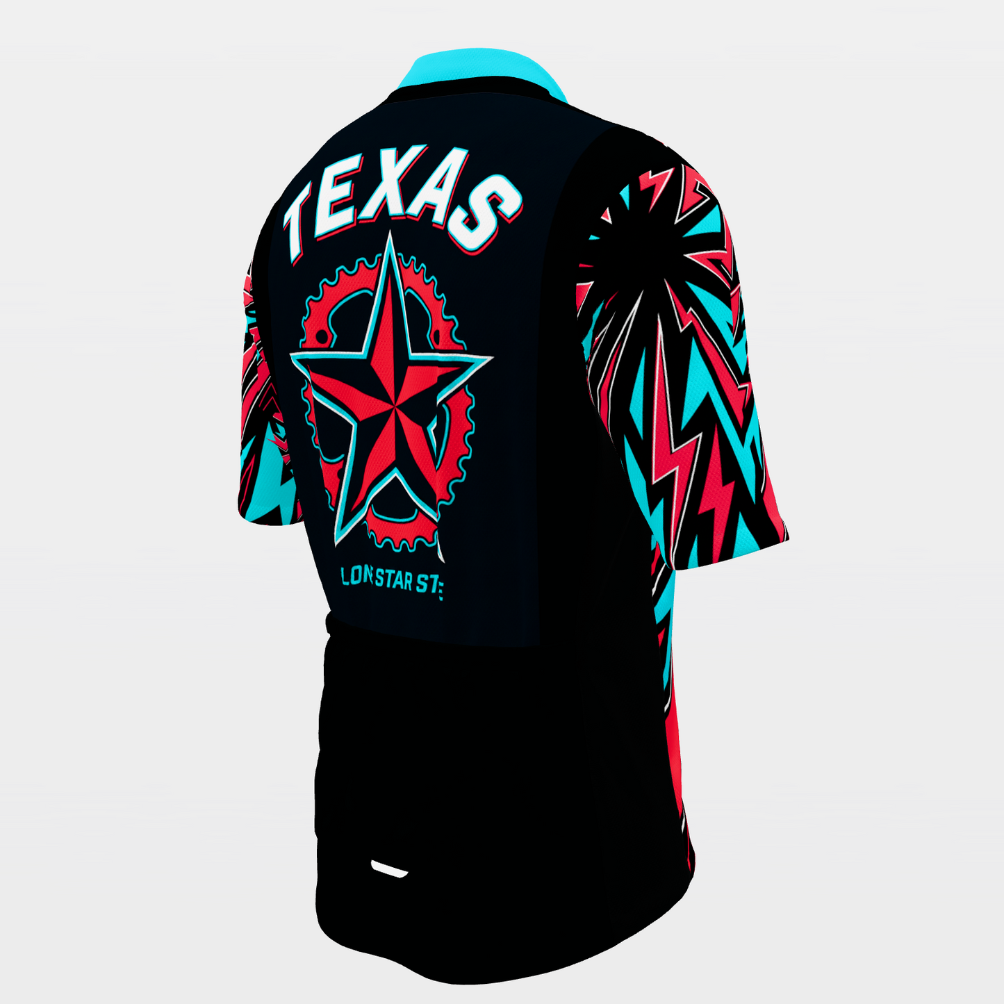 Texas 80s Fluoro Cycling Jersey – Back Right product view