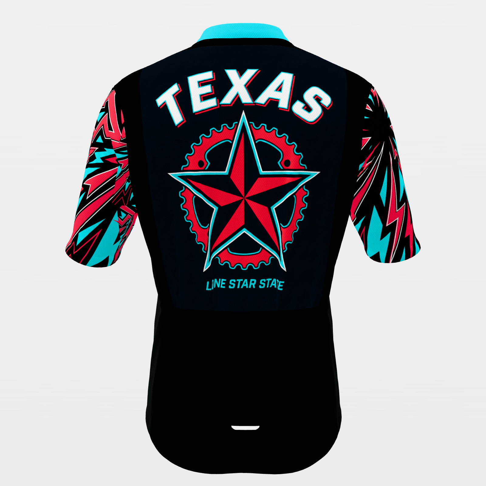 Texas 80s Fluoro Cycling Jersey – Back product view