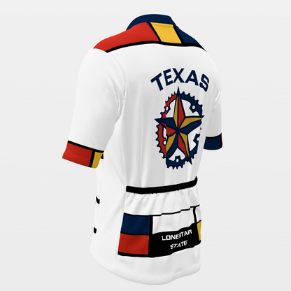 TEXAS · 80s Mondrian color-block — retro state jersey – Back Left view