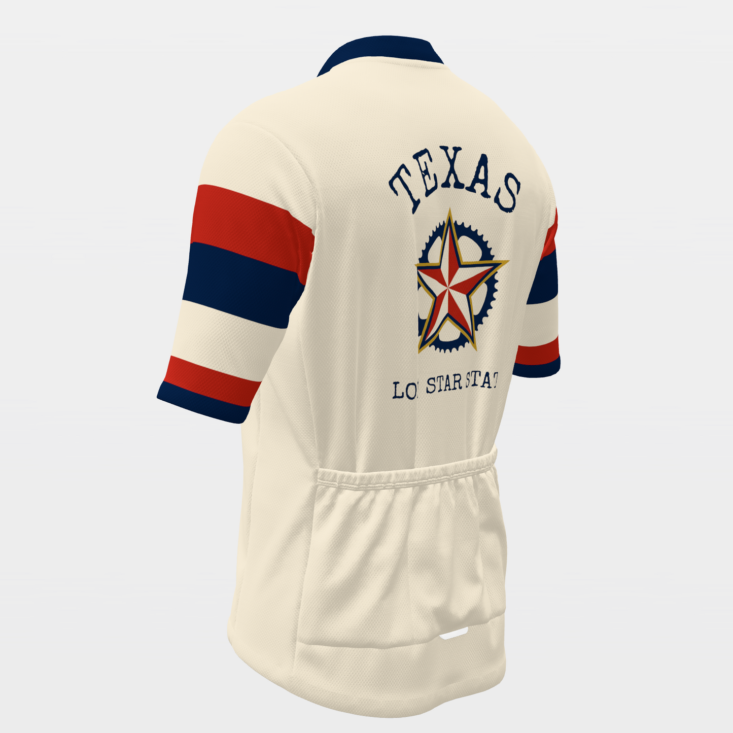 Texas Lone Star — 70s Brooklyn-chevron retro jersey – Back Left view