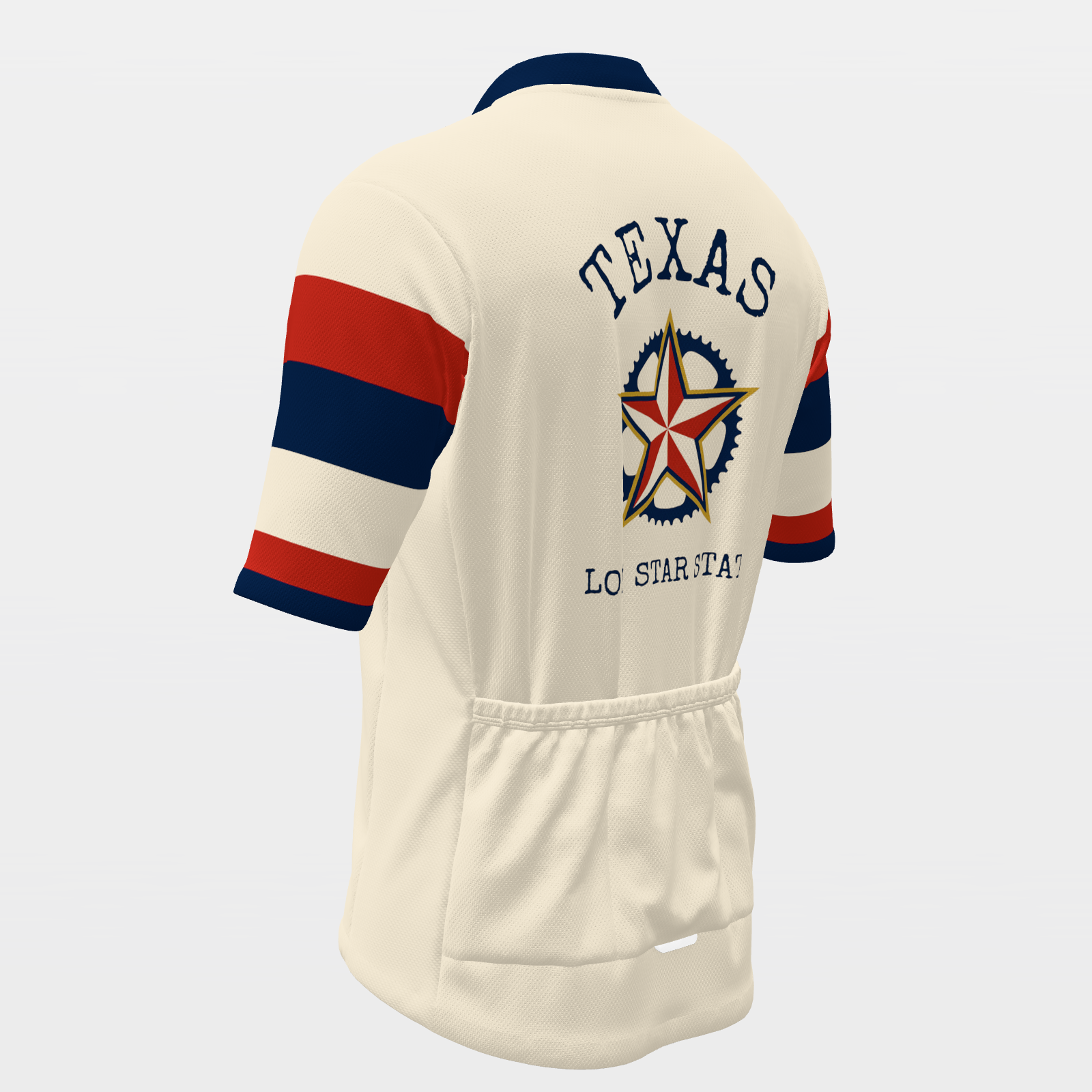 Texas Lone Star — 70s Brooklyn-chevron retro jersey – Back Left view