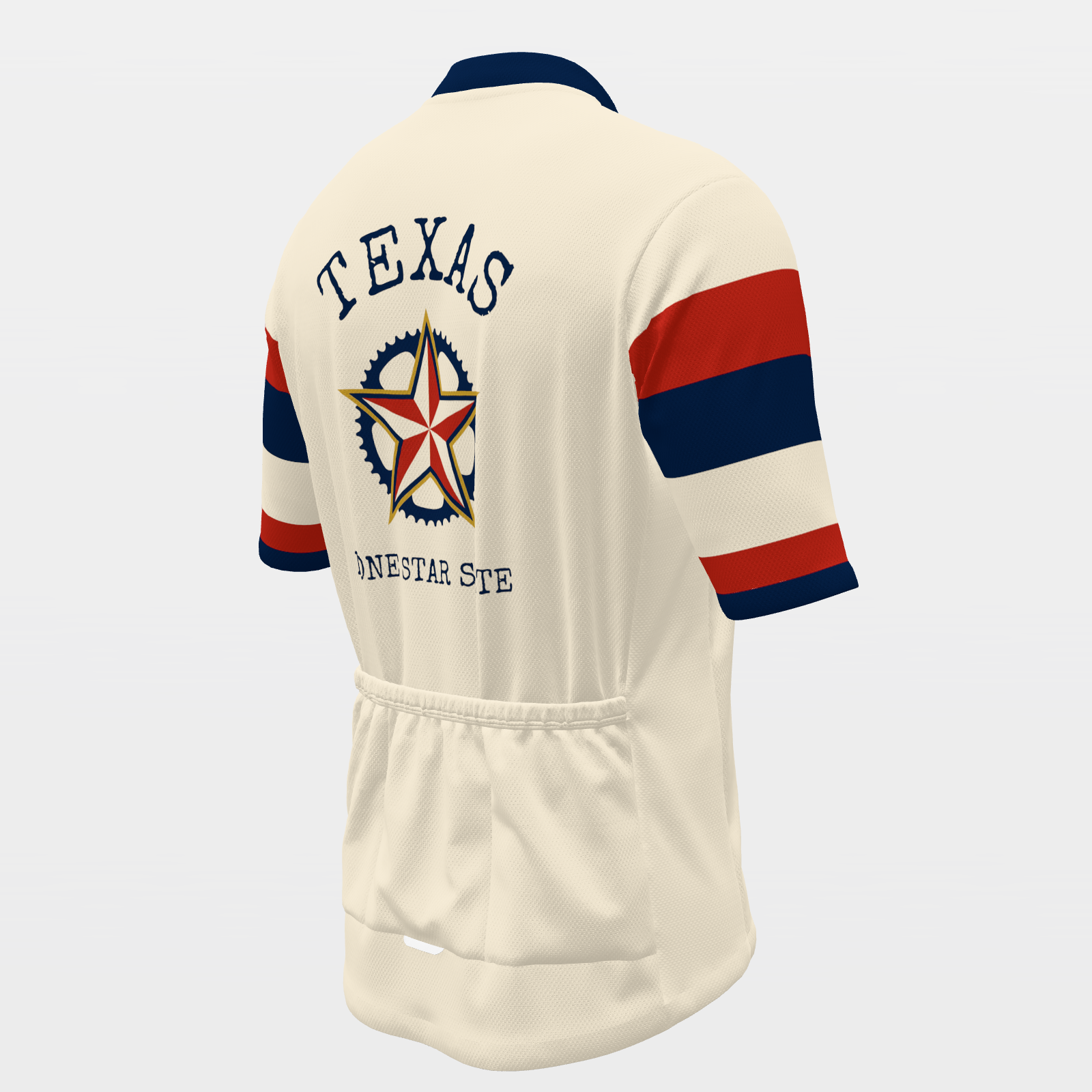 Texas Lone Star — 70s Brooklyn-chevron retro jersey – Back Right view