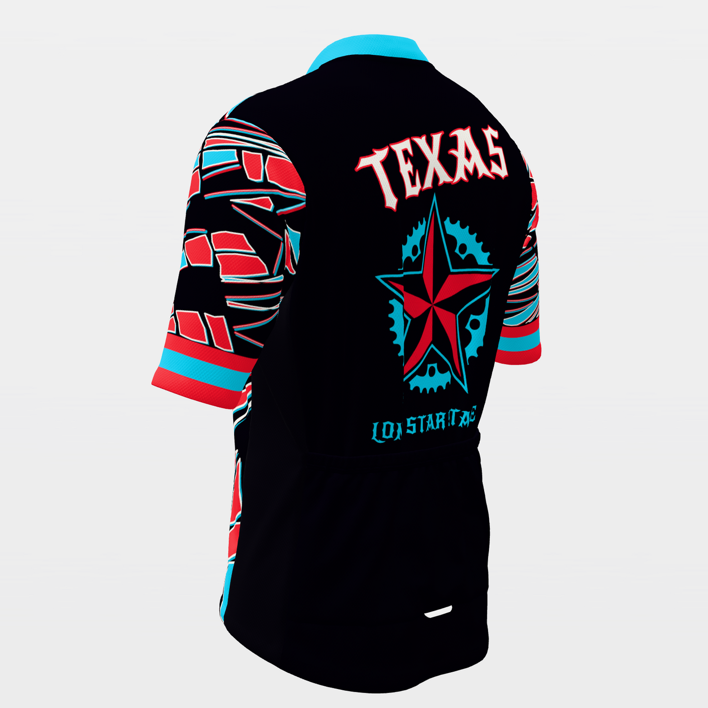 Texas Neon-80s — Memphis-shard state jersey – Back Left view