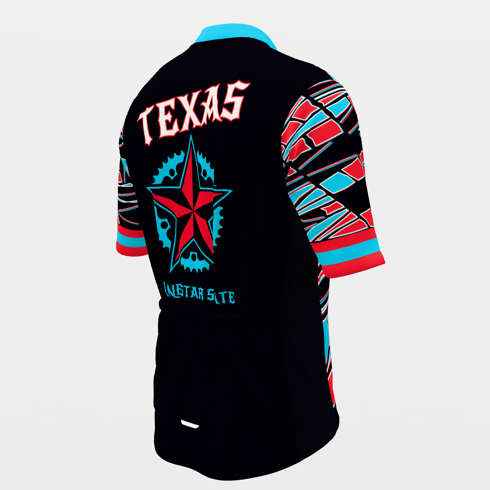 Texas Neon-80s — Memphis-shard state jersey – Back Right view