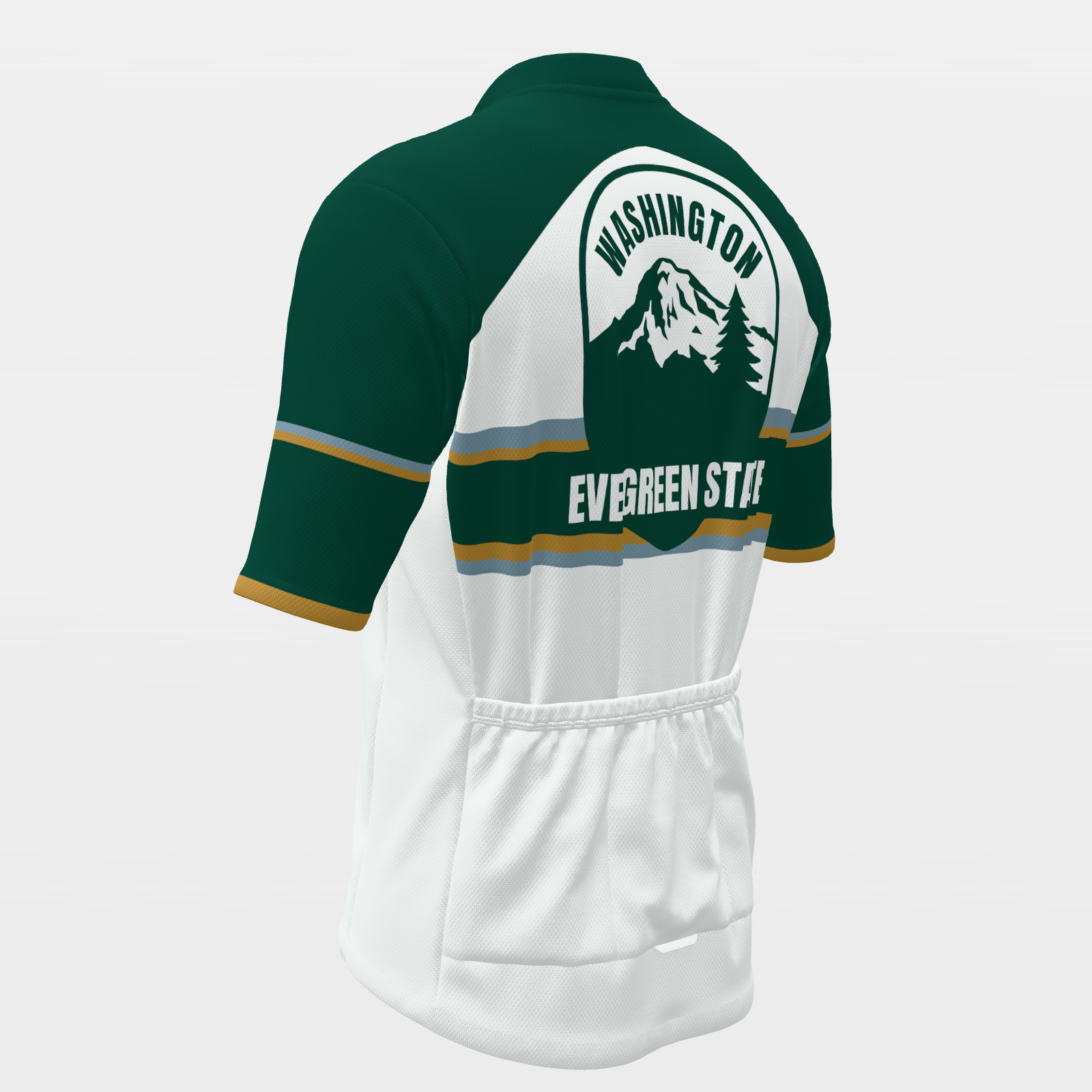 Washington Evergreen Heritage Badge Cycling Jersey – Back Left view