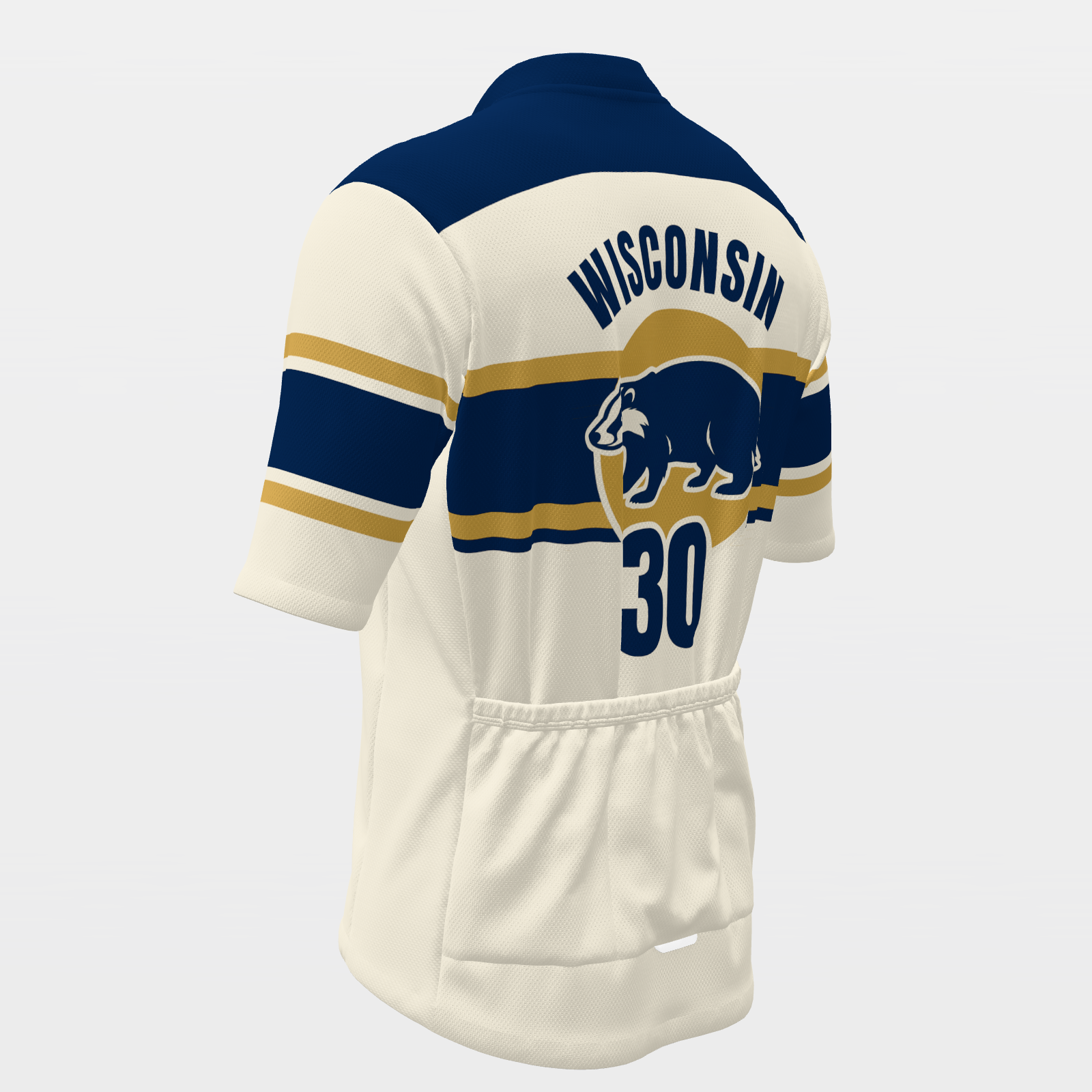 Wisconsin Badger Heritage Badge Cycling Jersey – Back Left view