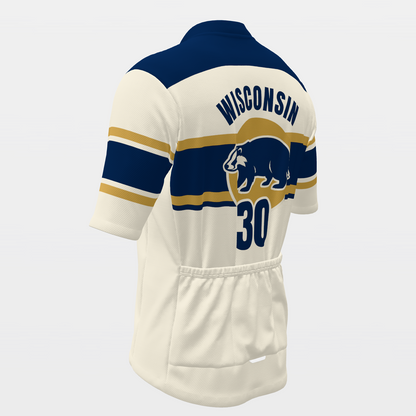 Wisconsin Badger Heritage Badge Cycling Jersey – Back Left view