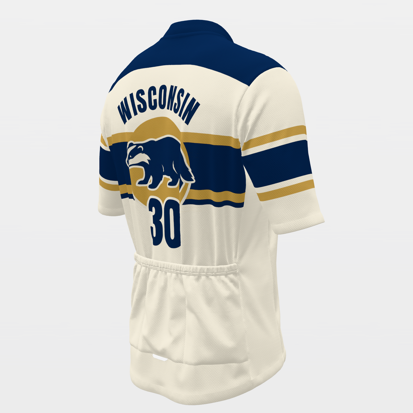 Wisconsin Badger Heritage Badge Cycling Jersey – Back Right view