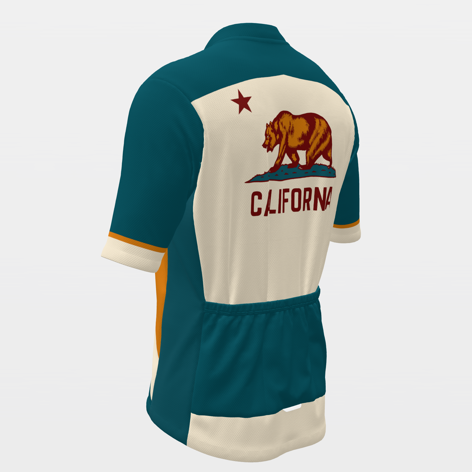 California State Race Kit — modern speed-fade Cycling Jersey – Back Left view