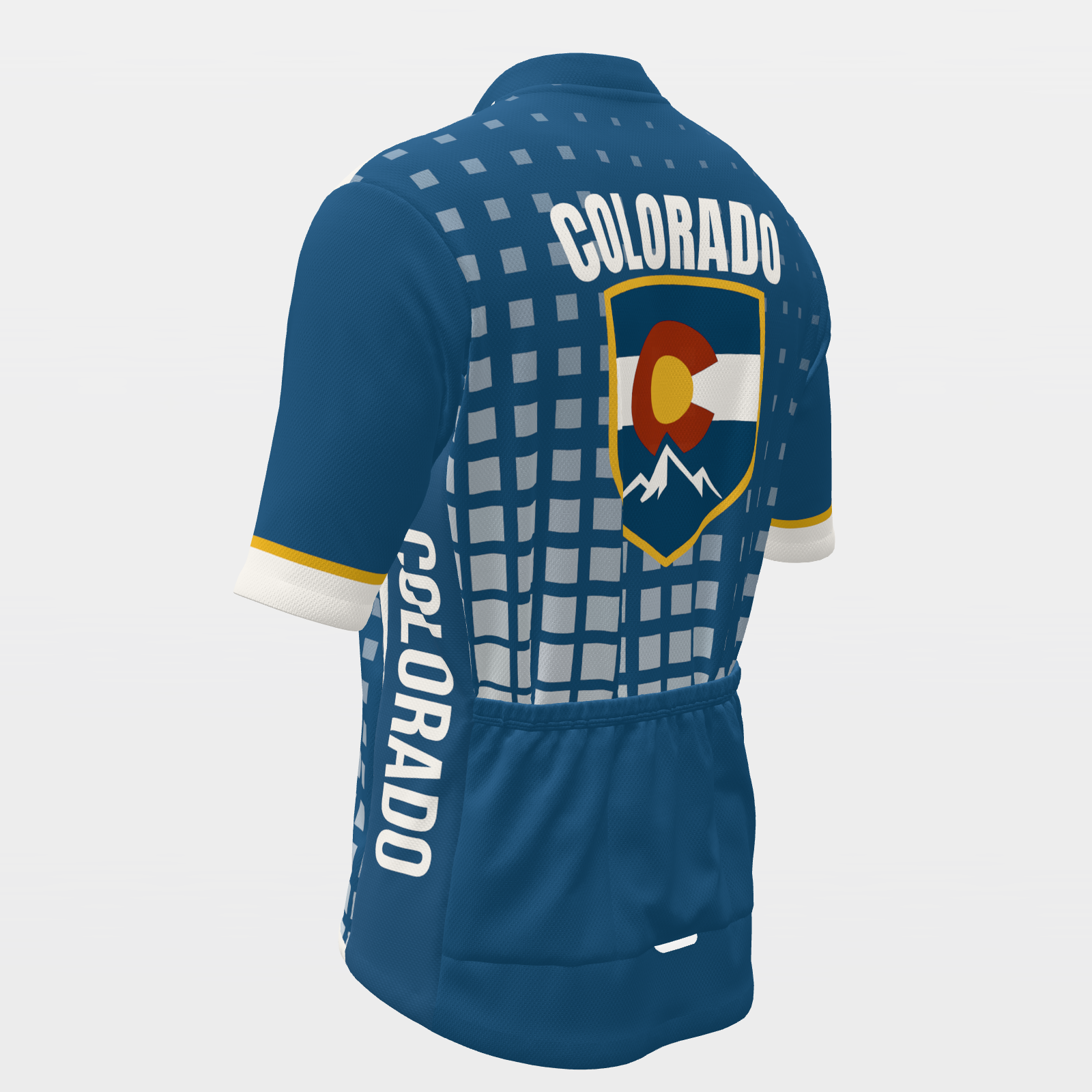 Colorado State Race Kit — modern speed-fade Cycling Jersey – Back Left view