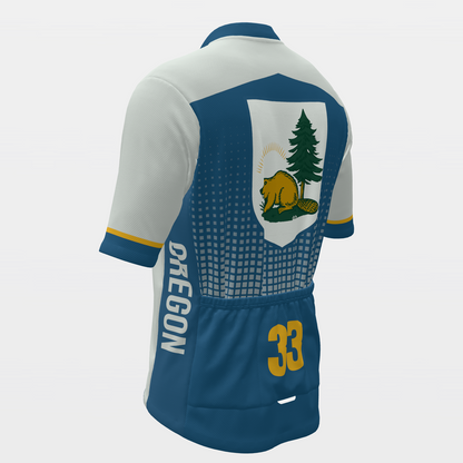 Oregon State Race Kit — modern speed-fade Cycling Jersey – Back Left view