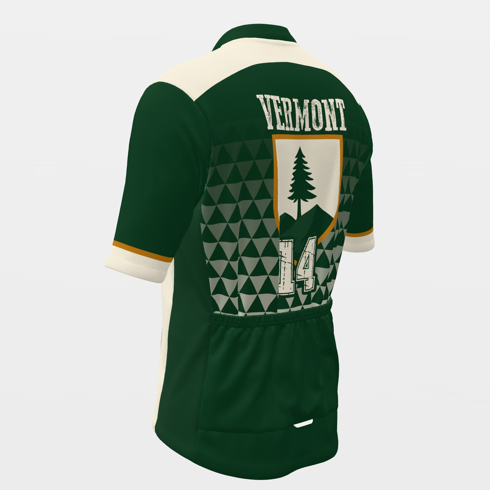 Vermont State Race Kit — modern speed-fade Cycling Jersey – Back Left view