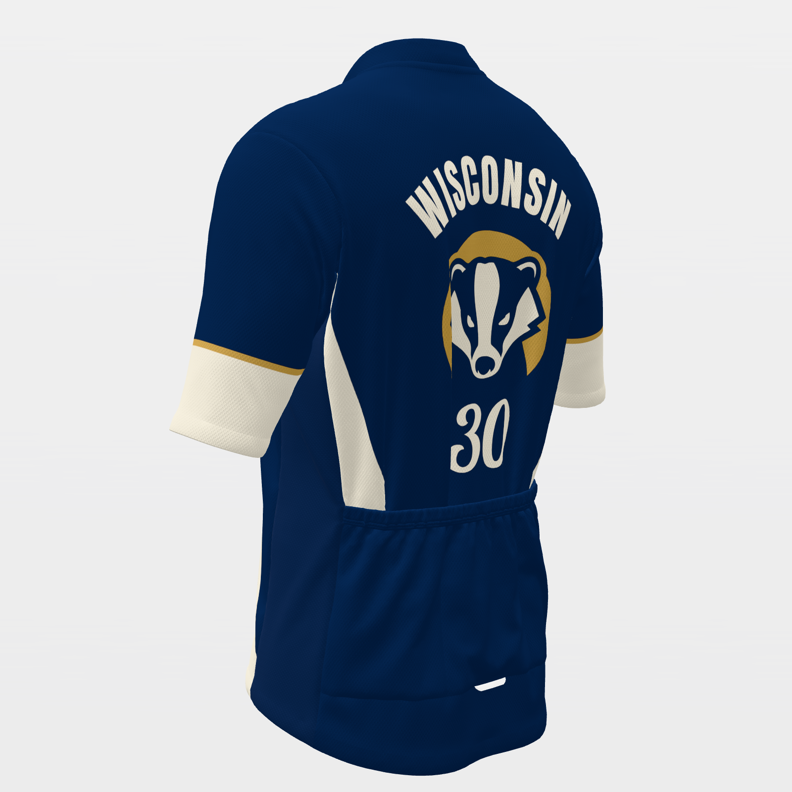 Wisconsin State Race Kit — modern speed-fade Cycling Jersey – Back Left view