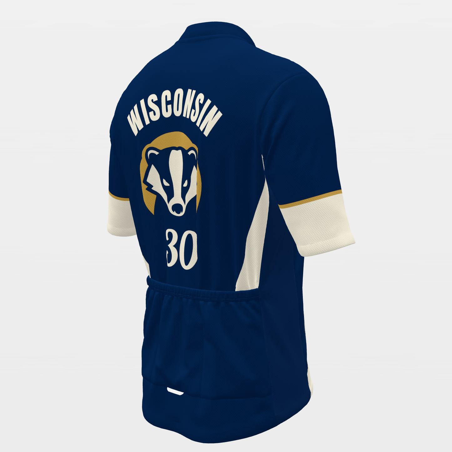 Wisconsin State Race Kit — modern speed-fade Cycling Jersey – Back Right view