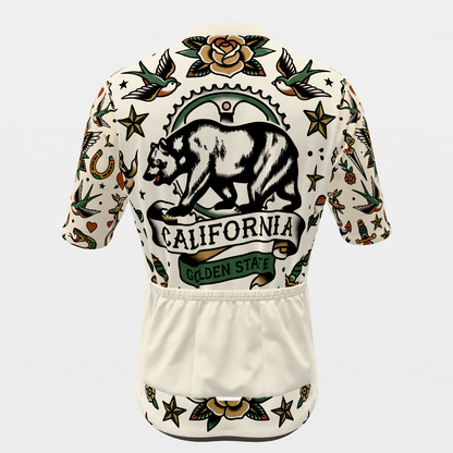 California Traditional Flash Tattoo Cycling Jersey – Back product view