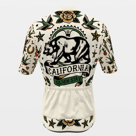California Traditional Flash Tattoo Cycling Jersey – Back product view