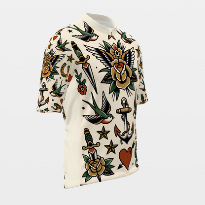 California Traditional Flash Tattoo Cycling Jersey – Front Right product view