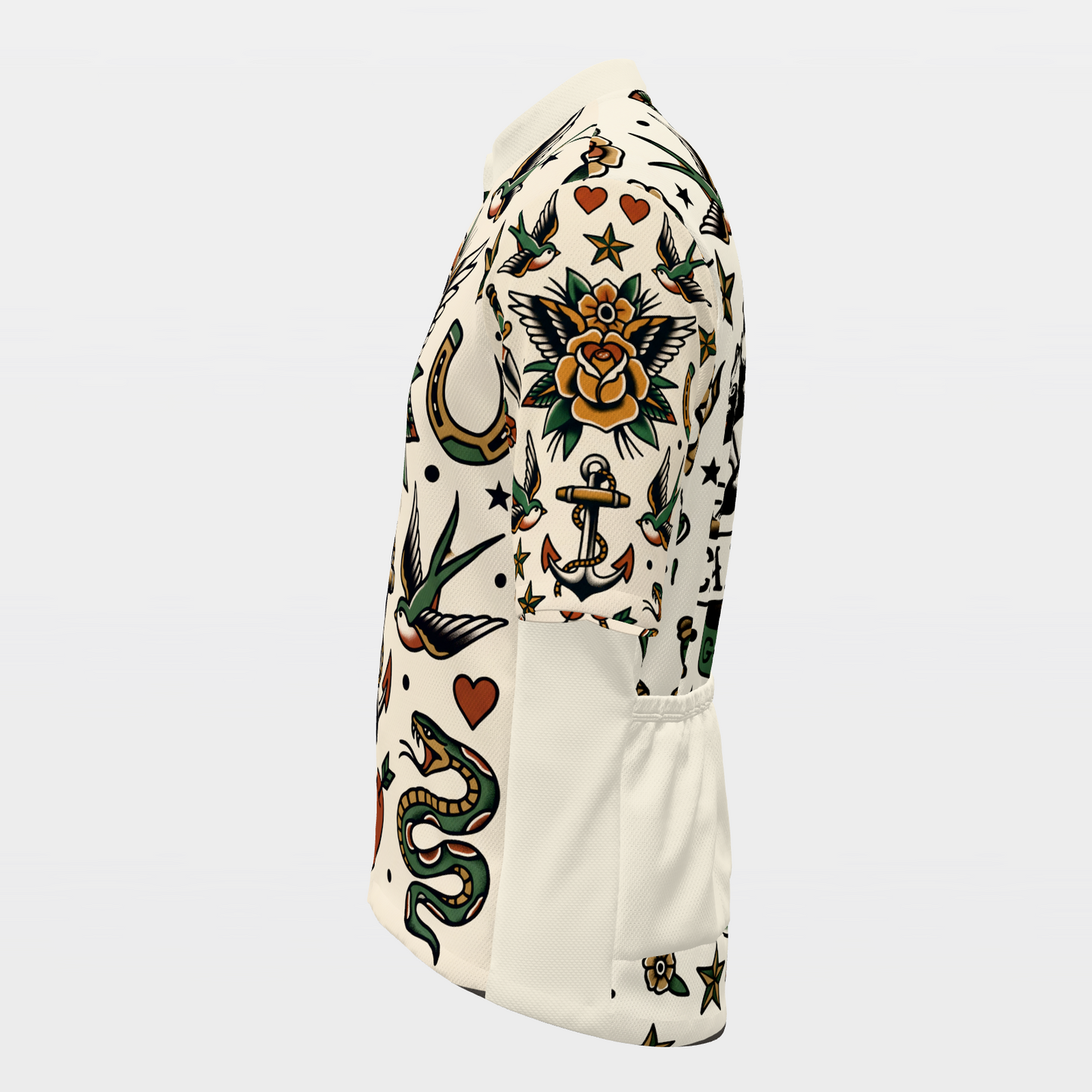 California Traditional Flash Tattoo Cycling Jersey – Left product view