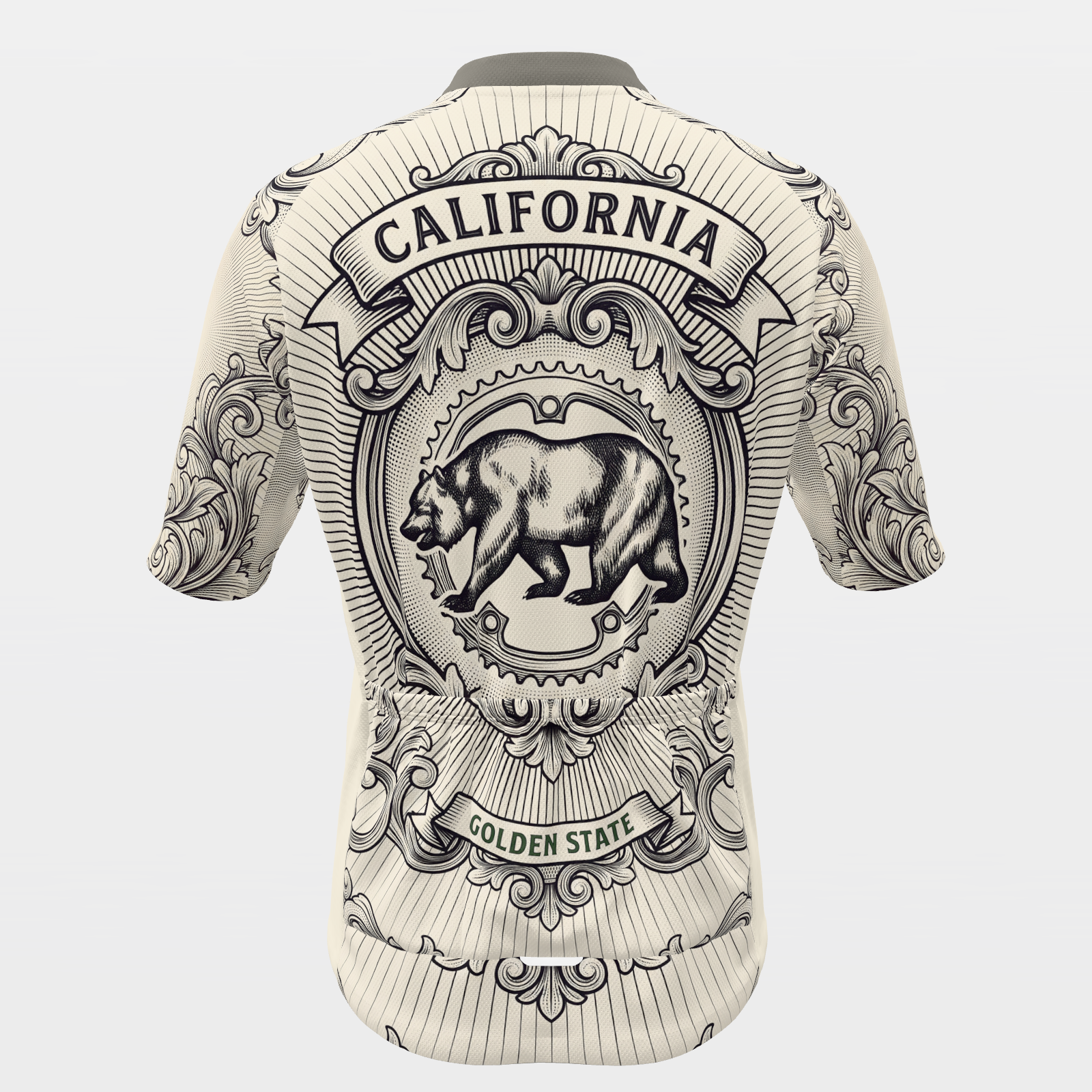 California Blackwork Tattoo Cycling Jersey – Back product view