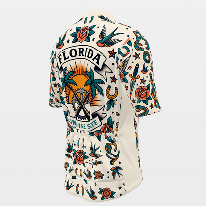 Florida Traditional Flash Tattoo Cycling Jersey – Back Right product view
