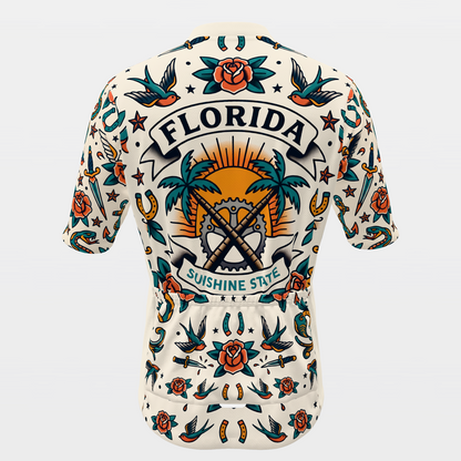 Florida Traditional Flash Tattoo Cycling Jersey – Back product view