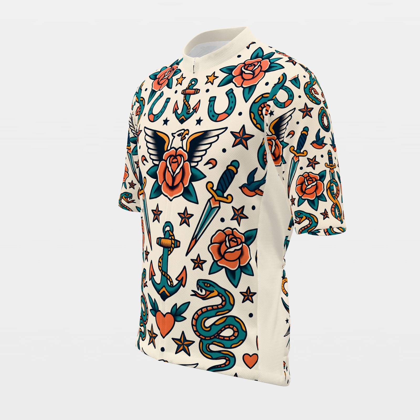 Florida Traditional Flash Tattoo Cycling Jersey – Front Left product view