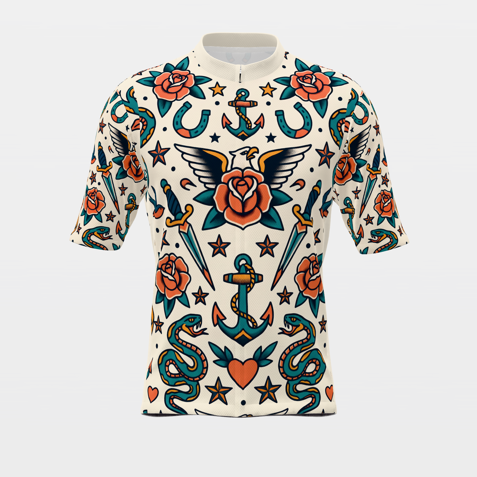 Florida Traditional Flash Tattoo Cycling Jersey – Front product view