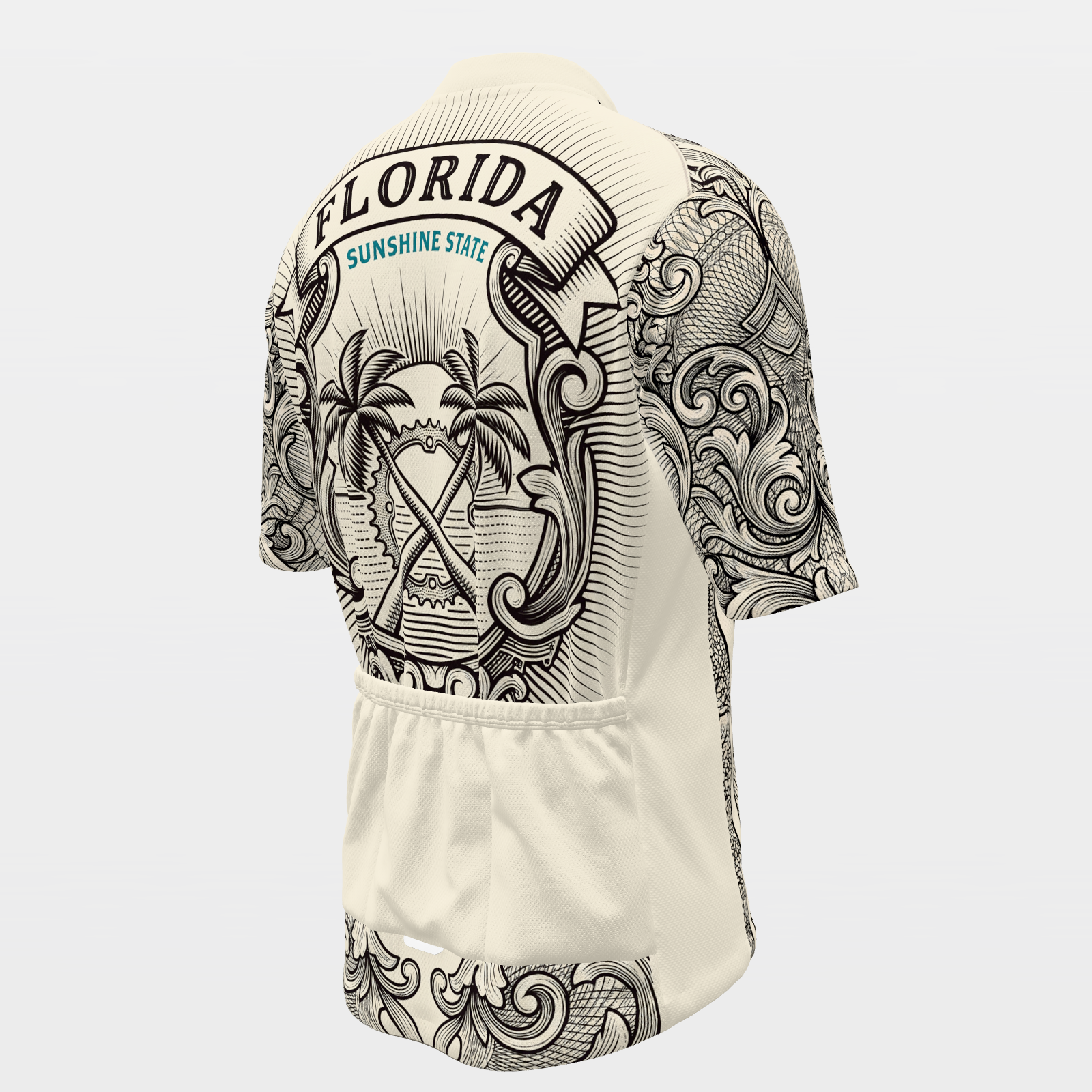 Florida Blackwork Tattoo Cycling Jersey – Back Right product view