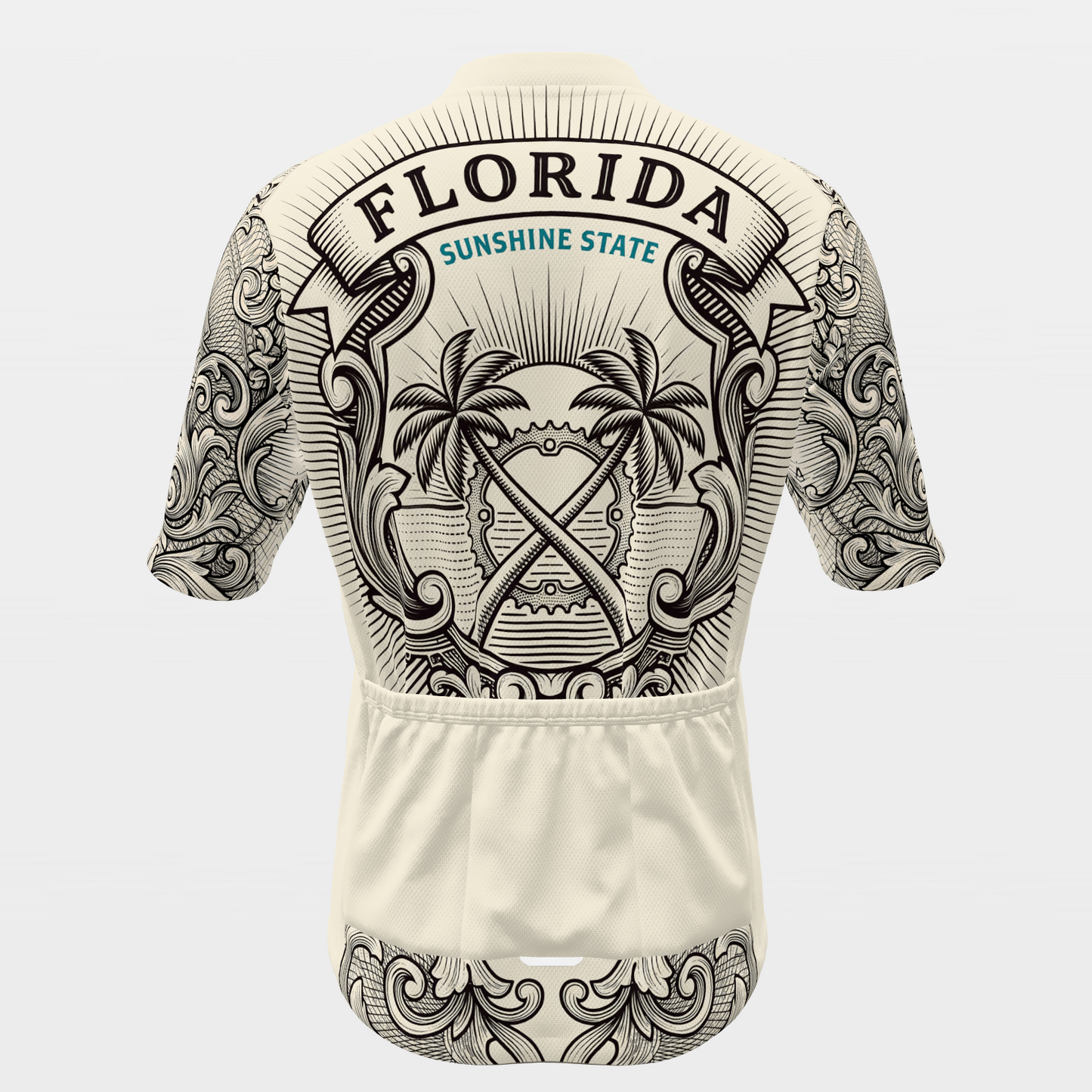 Florida Blackwork Tattoo Cycling Jersey – Back product view