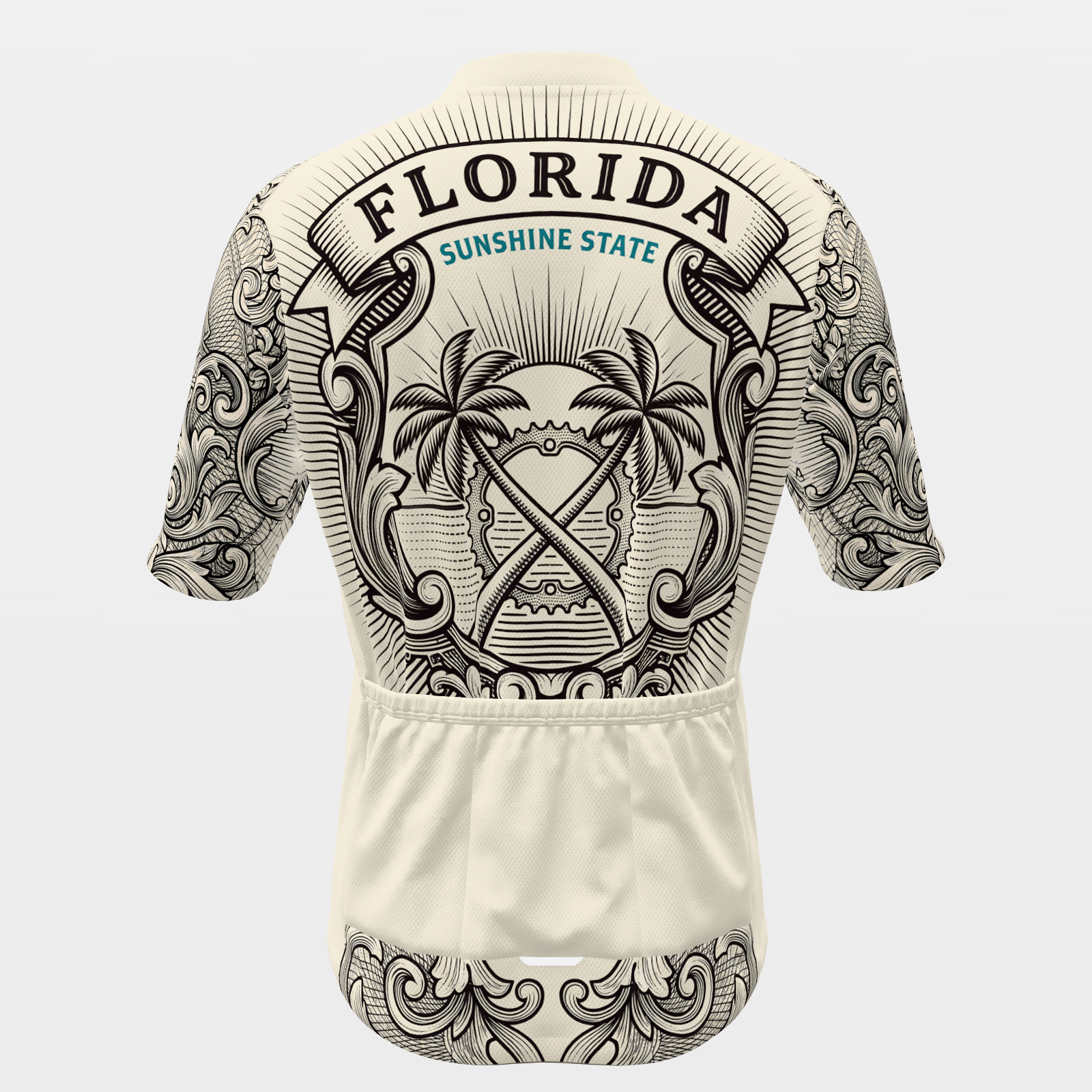 Florida Blackwork Tattoo Cycling Jersey – Back product view