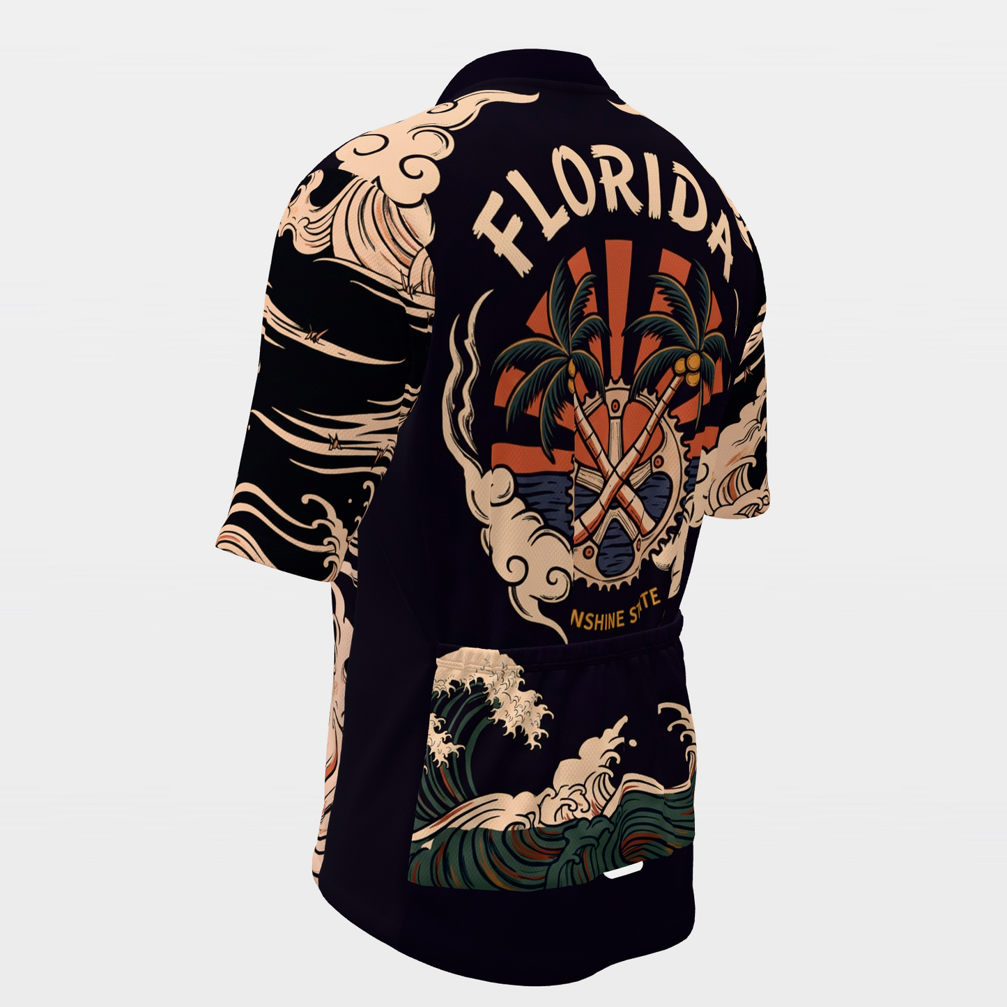 Florida Irezumi Tattoo Cycling Jersey – Back Left product view