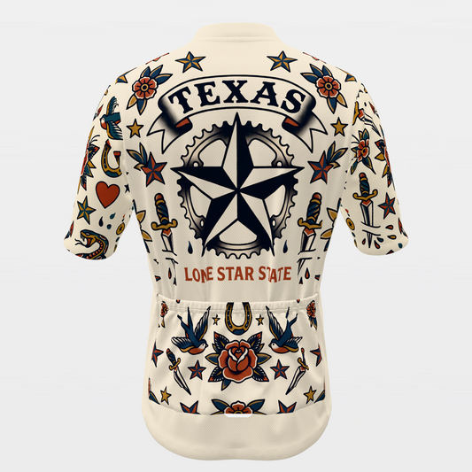 Texas Traditional Flash Tattoo Cycling Jersey – Back product view