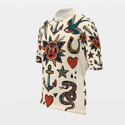 Texas Traditional Flash Tattoo Cycling Jersey – Front Left product view