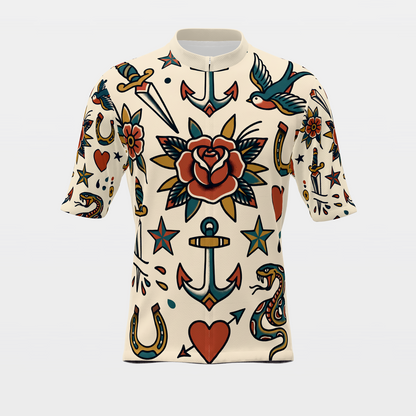 Texas Traditional Flash Tattoo Cycling Jersey – Front product view