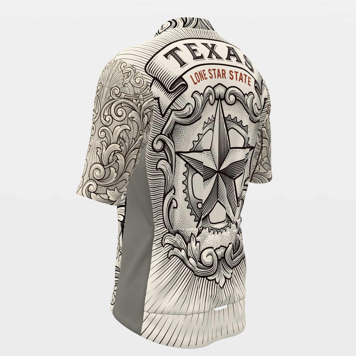 Texas Blackwork Tattoo Cycling Jersey – Back Left product view