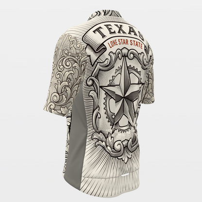 Texas Blackwork Tattoo Cycling Jersey – Back Left product view