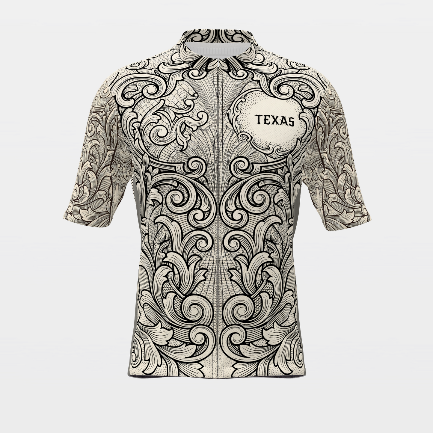 Texas Blackwork Tattoo Cycling Jersey – Front product view