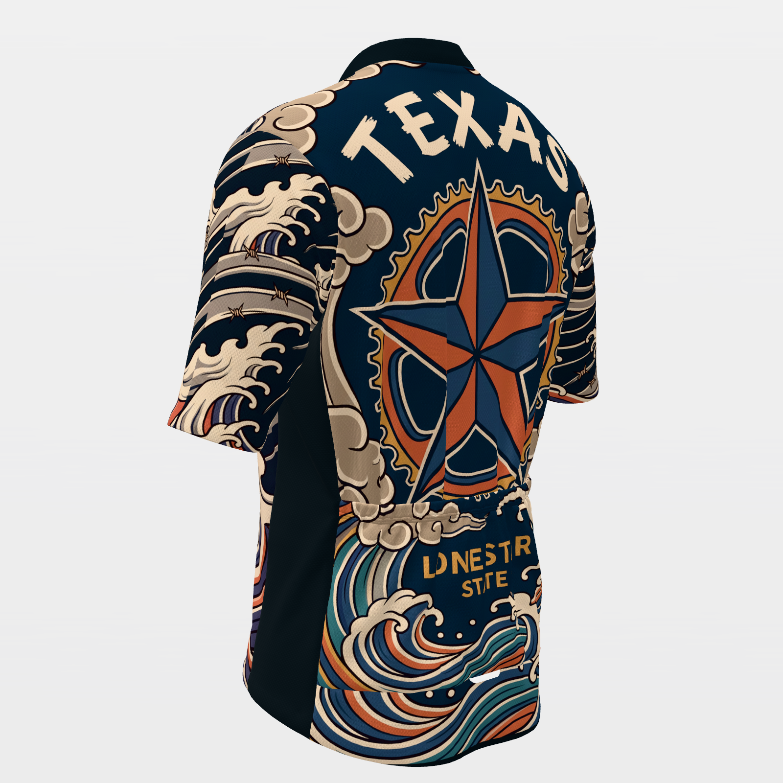 Texas Irezumi Tattoo Cycling Jersey – Back Left product view