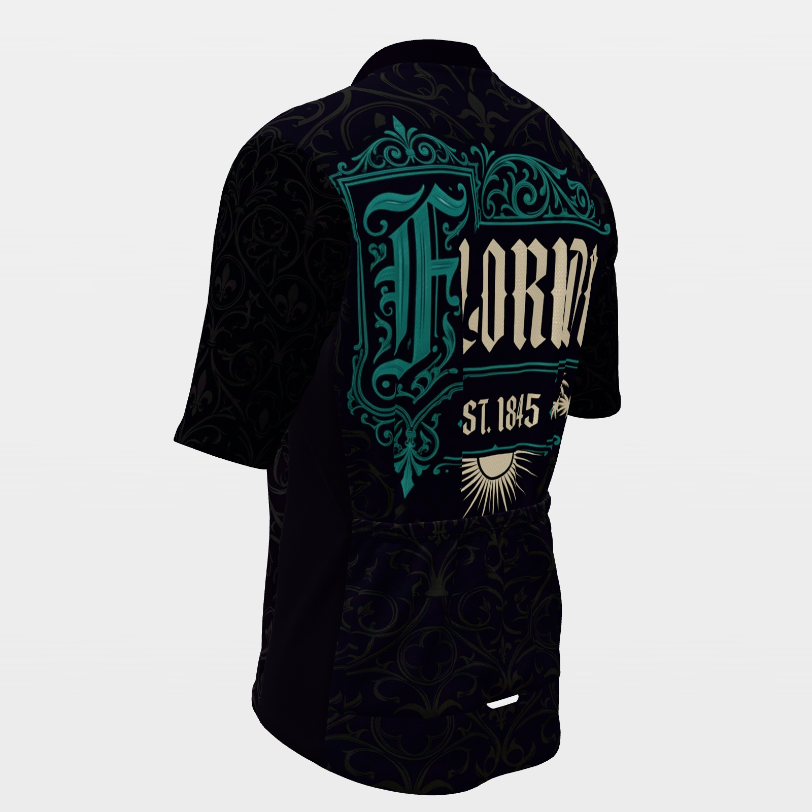 Florida Blackletter Cycling Jersey – Back Left product view