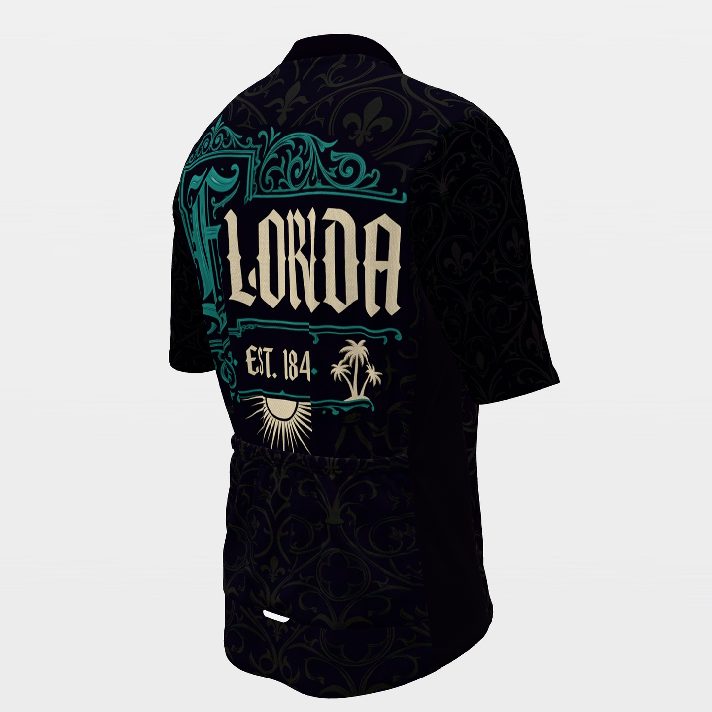 Florida Blackletter Cycling Jersey – Back Right product view