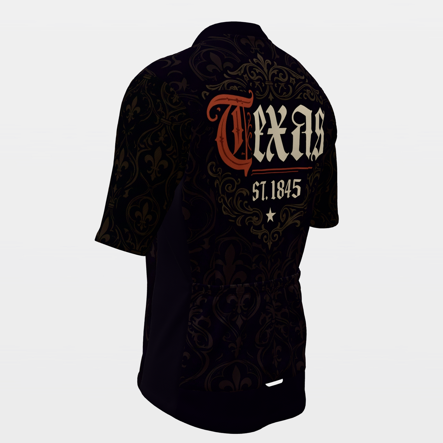 Texas Blackletter Cycling Jersey – Back Left product view