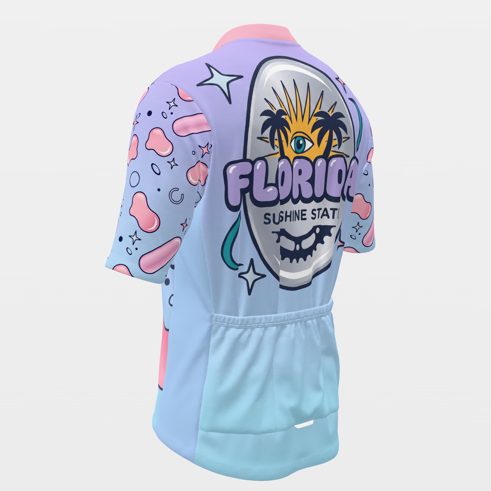 Florida Chrome Y2K Cycling Jersey – Back Left product view